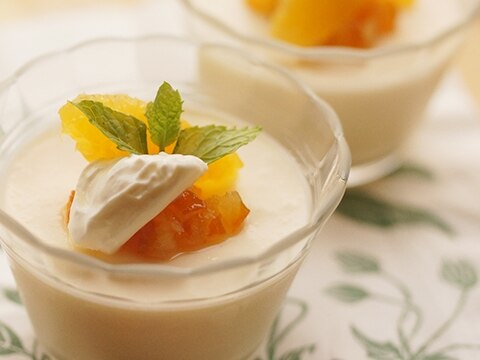 茜丸のあんこで作る「夏みかんババロア」